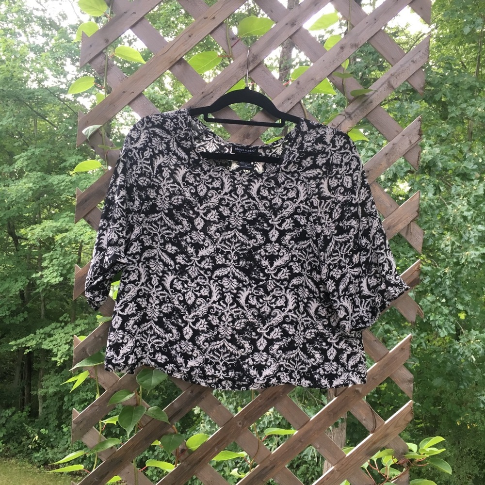 Black and White Paisley Blouse